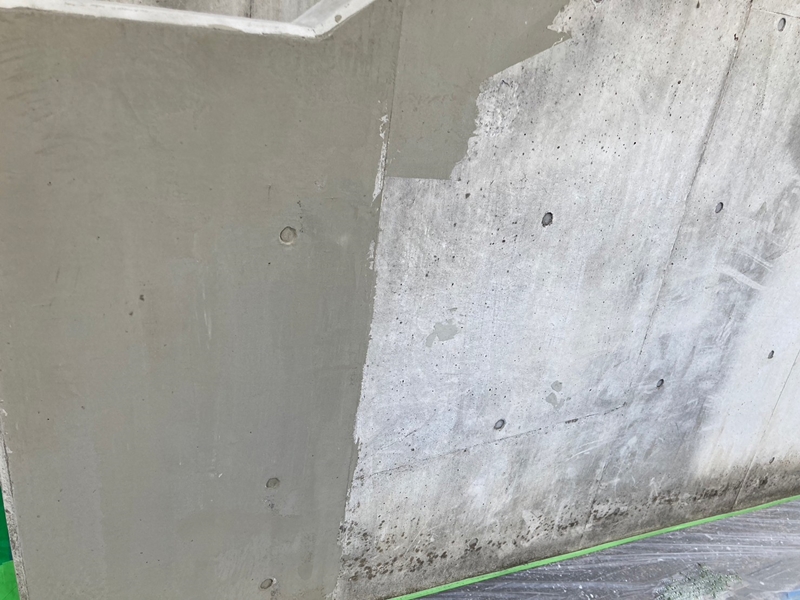 東京都大田区　外壁塗装とランデックスコート塗装　ブロック塀不陸調整